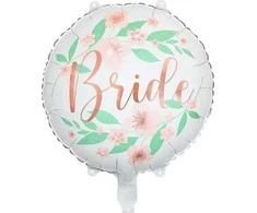 Party Deco Folinis balionas "Bride" baltas 45cm