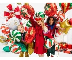PartyDeco Folinis balionas "Kalėdinis žaisliukas" 45cm