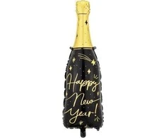 Party Deco Folinis balionas "Butelis Happy new year" 39.5&amp;98cm