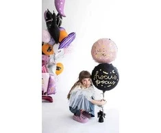 Party Deco PartyDeco folijos balionas „Hocus Pocus“, 45 cm, rožinis, vieno dydžio