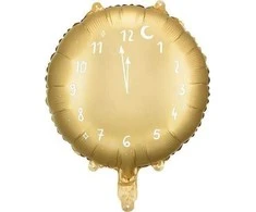 PartyDeco Folinis balionas "Laikrodis" 45cm geltonas