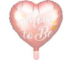 Party Deco Folinis balionas širdelė "Mom to Be" 35cm rausvas