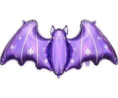 PartyDeco Folinis balionas "Šikšnosparnis" violetinis 119.5&amp;51cm