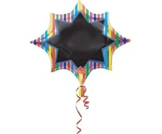 PartyDeco Super formos dryžuotas folijos balionas 88x73 cm