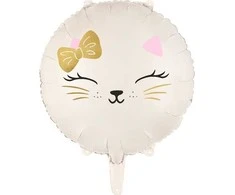 PartyDeco Folinis balionas "Katytė balta" 45cm