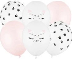 Party Deco Balionų rinkinys "Katytė" 30cm 6 vnt
