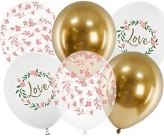 PartyDeco Balionų rinkinys "Love" 30cm 6 vnt