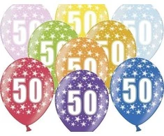 PartyDeco Balionai 50-as gimtadienis 30cm stiprūs