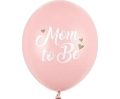 Party Deco Balionai "Mom to Be" rausvi 30cm 6 vnt