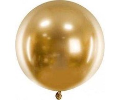 PartyDeco Blizgus apvalus balionas 60 cm, auksinis, vieno dydžio