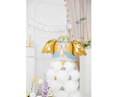 PartyDeco Balionų puokštė Angel balta 140x70cm