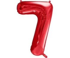 PartyDeco Folinis balionas "7" raudonas 86cm