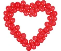 Party Deco Balionų girlianda "Raudona širdis" (68vnt, 160cm)