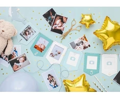 PartyDeco Nuotraukų girlianda Banginukas, melsvas