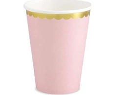 PartyDeco Vienkartiniai puodeliai rožiniai 220ml 6 vnt
