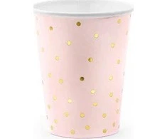 PartyDeco Vienkartiniai puodeliai rožiniai 260ml 6 vnt