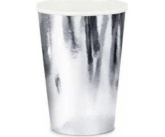 PartyDeco Vienkartiniai puodeliai sidabriniai 220ml 6 vnt