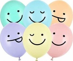 PartyDeco Lateksas balionai juokingas pastel- veido 50vnt