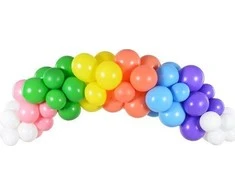 PartyDeco Balionų girlianda "Rainbow" (60vnt, 200cm)