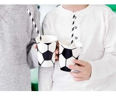 PartyDeco Vienkartiniai puodeliai "Futbolas" 220ml 6 vnt