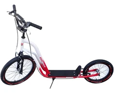 Paspirtukas Kubisport Storm su nadmuchiwanymi kołami 20/16´´ balta ir-raudona (Kub_05-CSK26K)