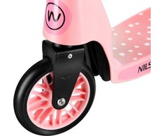 Triratis vaikiškas paspirtukas HLB202 Nils Extreme Ø12/10cm/ABEC5 rožinis/max 50kg