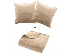 Douceur d`Interieur Velvetinis patalynės komplektas SOLANGE, užklotas + 2 pagalvių užvalkalai, Šilti namai