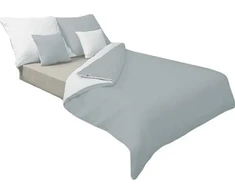 Patalynės komplektas Multitex Patalynė satynowa 220x200 Double Face balta sidabrinė 01+42 KG