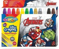 Išsukamos šilkinės kreidelės Colorino Marvel Avengers, 3 in 1, 12 spalvų