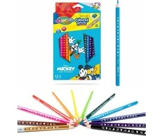 Patio Spalvoti pieštukai Disney Mickey and Friends, trikampiai, 12 +1 spalvos, su drožtuku