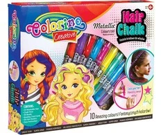 COLORINO CREATIVE kreidelės plaukams 10 spalvų, 68635PTR