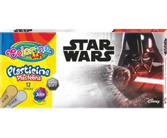 Plastilinas Colorino Disney Star Wars, 12 spalvų (sidabrinė ir auksinė spalvos)