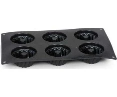 Patisse mini turbano formos 6 skyriai 29 x 17,5 cm silikono juodos spalvos