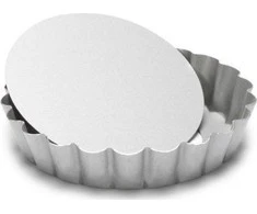 Patisse forma quiche mini 10 cm sidabrinis plienas