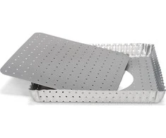 Patisse formos plunksna perforuota 21 x 21 cm sidabro plieno
