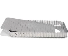 Patisse formos plunksna perforuota 32 x 22 cm sidabro plieno