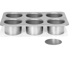 PATISSE Sidabrinis-TOP Forma 6 mini sūrio pyragams su nuimamu dugnu