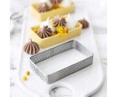 Patisse Perforuotas stačiakampis kepimo žiedas 10x6cm - Patisse