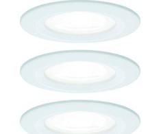 Paulmann Komplektas Nova įleidžiamas šviestuvas nuolatinis LED IP44 3x6.5W 4000K 230V GU10 51mm Matinis Baltas/Aliuminis