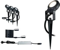 Paulmann Plug &amp; Shine lauko LED šviestuvų rinkinys, 3 × 6 W, IP67, su transformatoriumi, 936.96