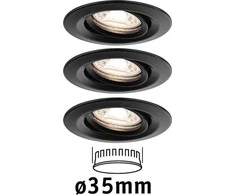 Paulmann NOVA PLUS COIN LED Mini DIM įleidžiamas šviestuvas, pakreipiamas 3x4W 310lm 66mm 2700K IP23 230V matinė juoda