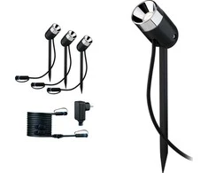 Paulmann išorinis LED žibintų rinkinys Plug &amp; Shine Pike, 3 × 2,2 W, 3000 K, antracito spalvos