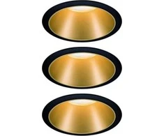 Paulmann Cole Coin įmontuotas šviestuvas 3 krypčių pritemdomas LED 3x6,5W 2700K 230V Juodas/Auksinis kilimėlis/Plastikas