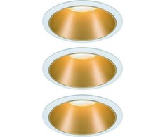 Paulmann LED įleidžiama apvali lubinė šviestuvo kolekcija Cole, 3 × 6,5 W, balta ir matinė aukso, 2700 K, komplektas