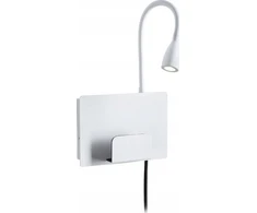 Paulmann sieninis šviestuvas HALINA LED 2.4W 200lm 2700K USB-C 230V matinis baltas/metalinis