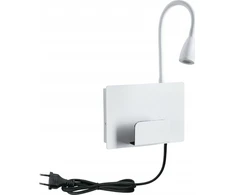 Paulmann sieninis šviestuvas HALINA LED 2.4W 200lm 2700K USB-C 230V matinis baltas/metalinis