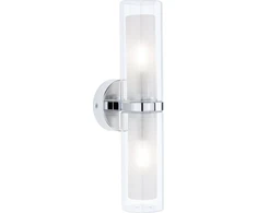 Paulmann sieninis šviestuvas LUENA sieninis šviestuvas E14 maks. 2x20W IP44 230V stiklas chromas / metalas