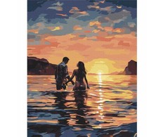 Paveikslas pagal skaičius BRUSHME, 40x50 cm, įsimylėjėliai auštant, 1 vnt., dėžutėje