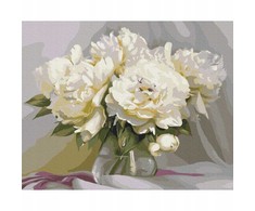Paveikslas pagal skaičius BRUSHME, 40x50 cm, išskirtinis bijūno subtilumas, 1 vnt., dėžutėje