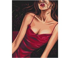 Paveikslas pagal skaičius BRUSHME, 40x50 cm, viliojanti raudona, 1 vnt., dėžutėje